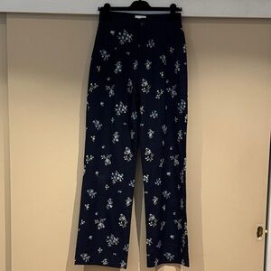 Floral Print Navy Pants